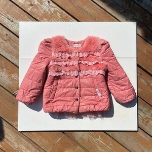 Cool Prince Pink Ruffle & Bow Coat